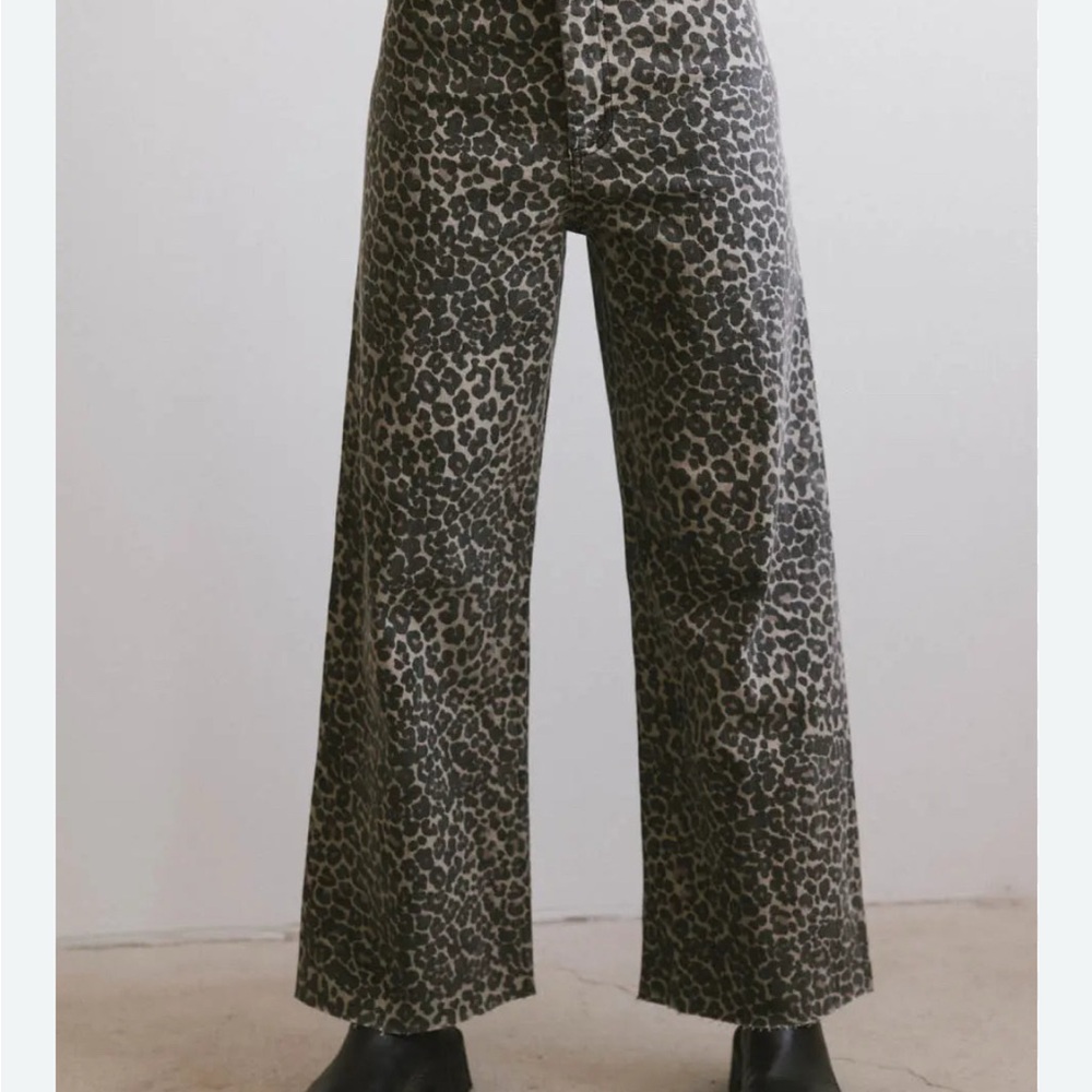 Bohme Leopard Print wide leg Jeans